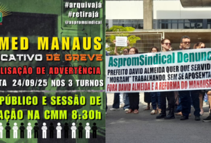 Professores protestam contra reforma da Previdência em frente à Câmara de Manaus