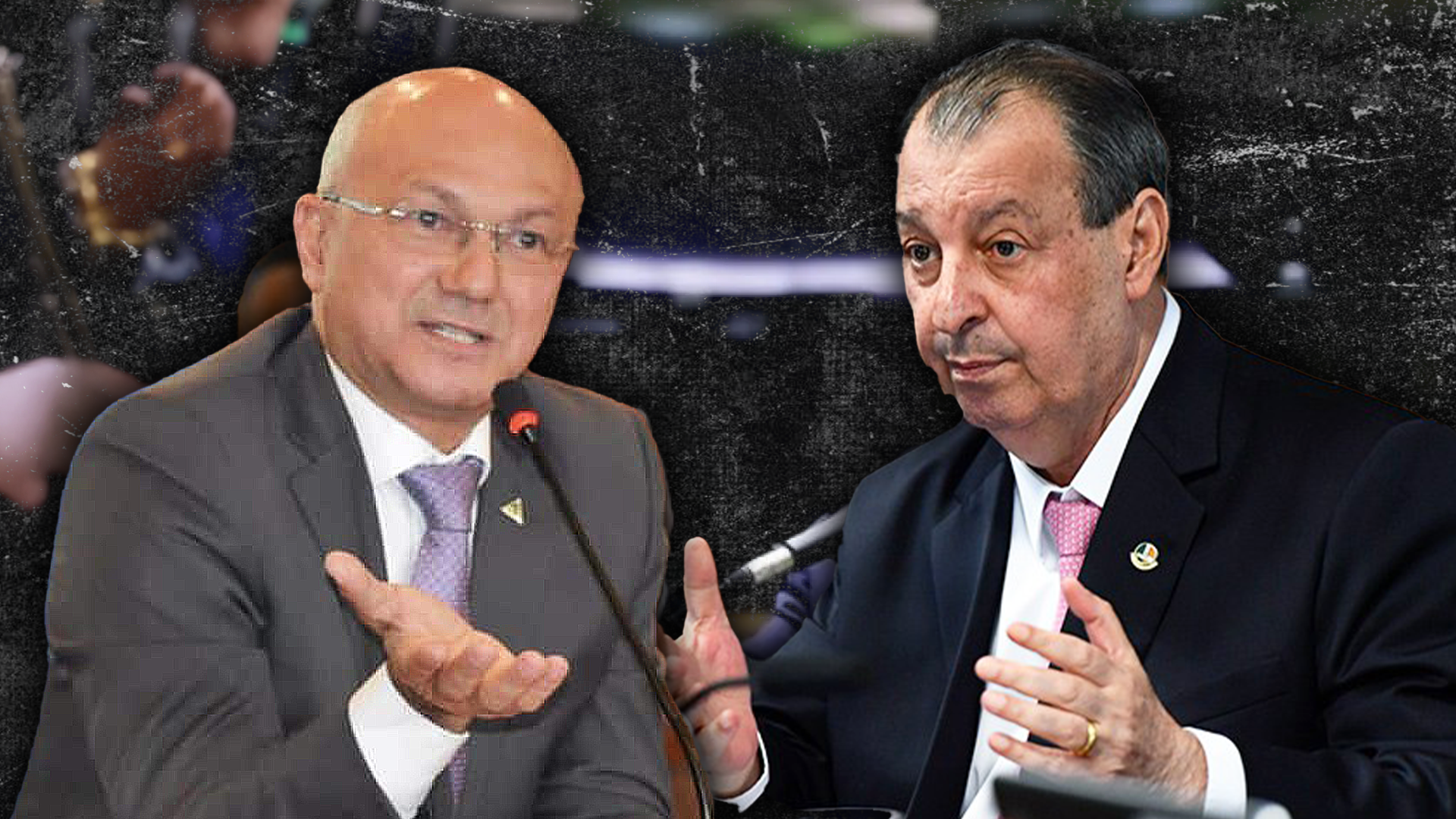 Imagem mostra tela dividida entre Alfredo Menezes e o Senador Omar Aziz - Alfredo Menezes Anuncia Disposição para Disputar Eleições de 2026